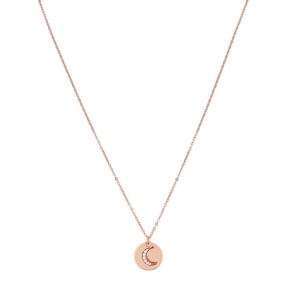 Argento Rose Gold Moon Coin Necklace