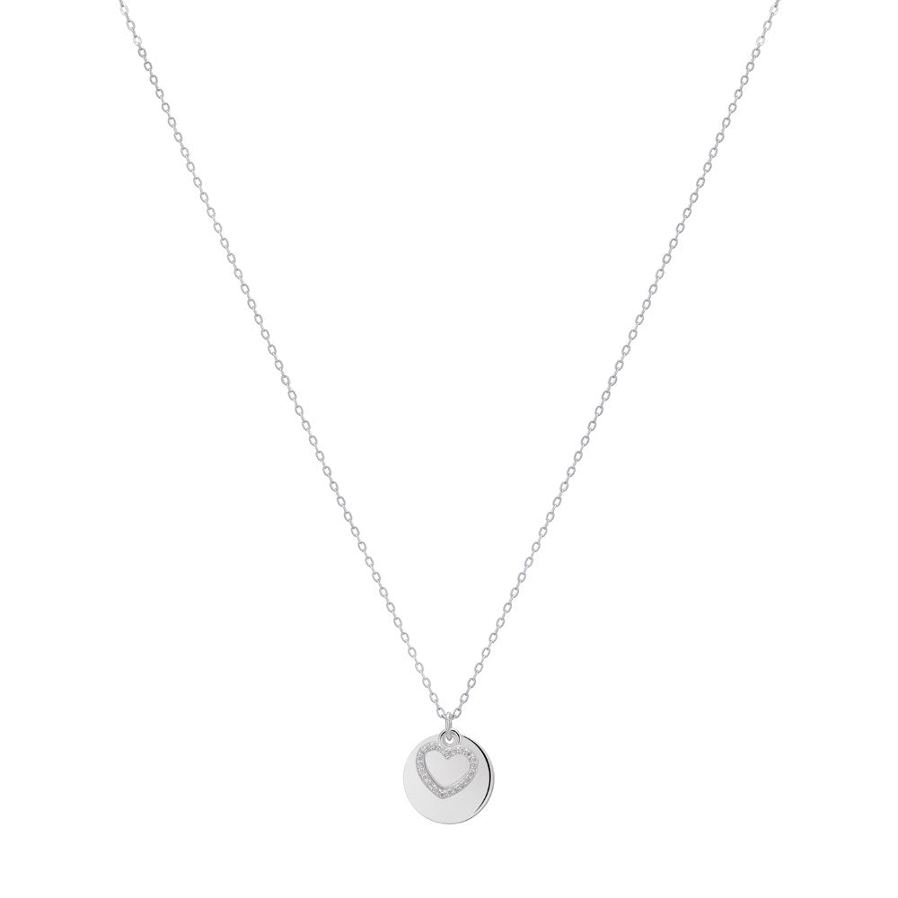 Argento Silver Heart Coin Necklace