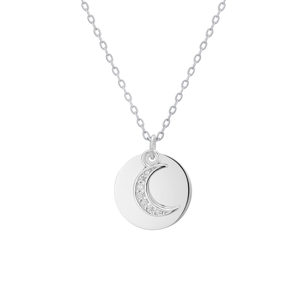 Argento Silver Moon Coin Necklace