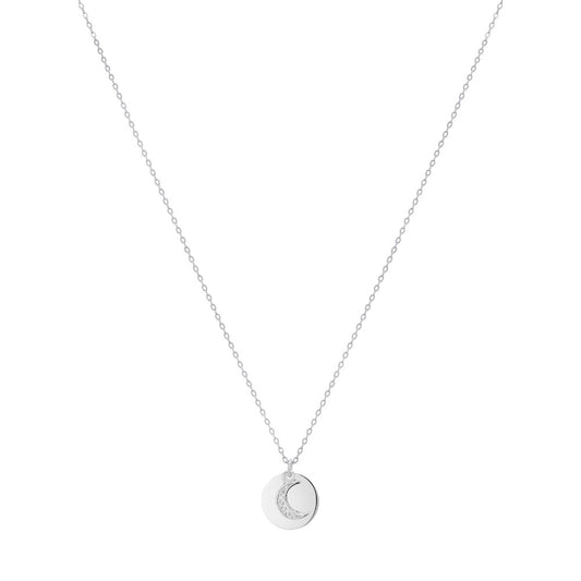 Argento Silver Moon Coin Necklace
