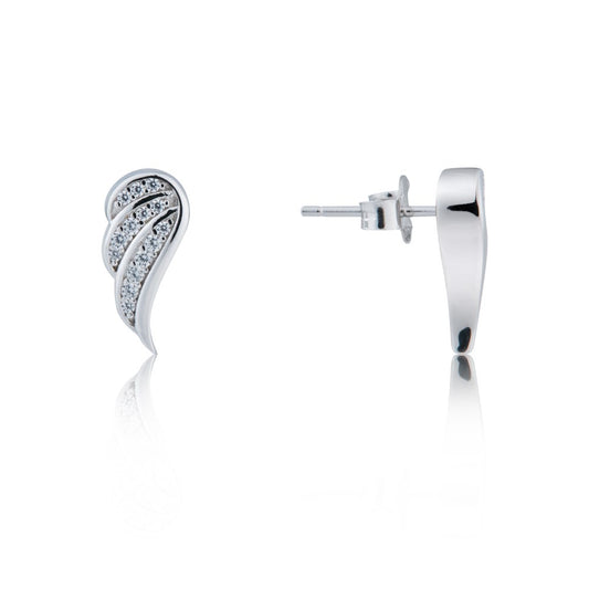 Argento Silver Crystal Wing Earrings