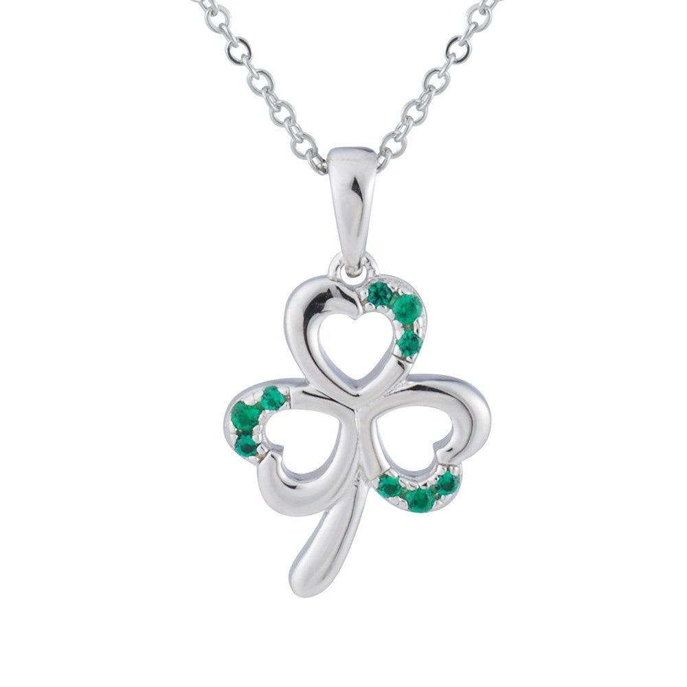 Argento Silver Emerald Clover Necklace