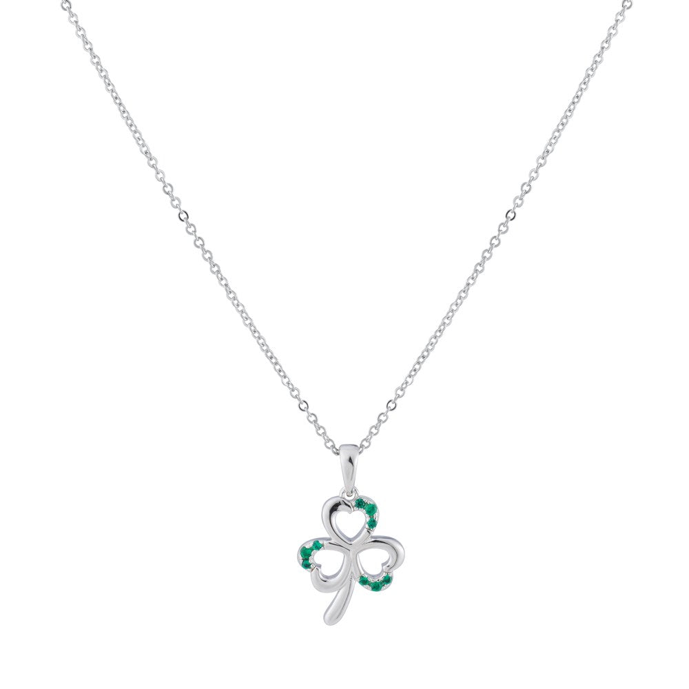 Argento Silver Emerald Clover Necklace