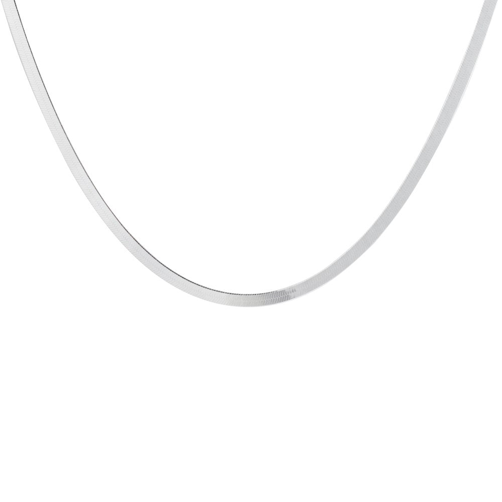 Argento Recycled Silver Flat Snake Chain Necklace