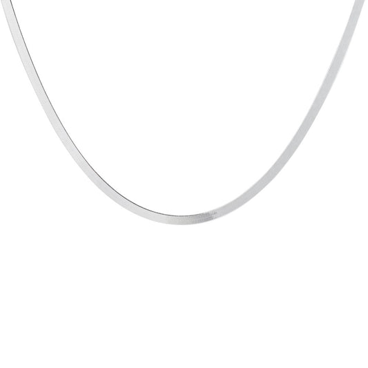 Argento Recycled Silver Flat Snake Chain Necklace