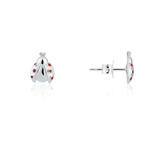 Argento Silver Ladybird Stud Earrings