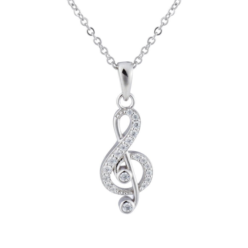 Argento Silver Music Note Necklace