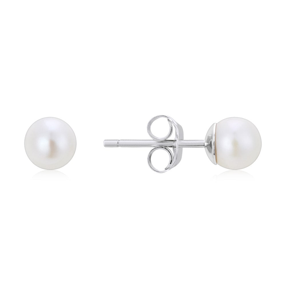 Argento Silver Pearl Stud Earrings