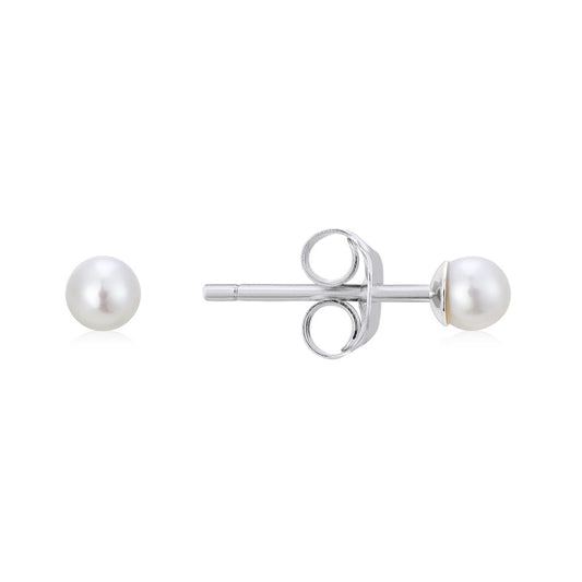 Argento Silver Petite Pearl Stud Earrings