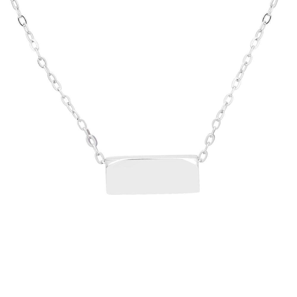 Argento Silver Rectangle Bar Necklace