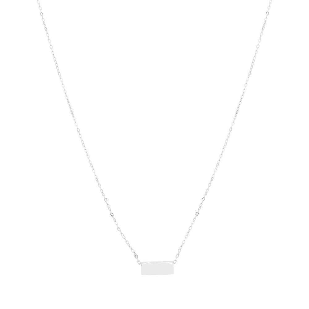 Argento Silver Rectangle Bar Necklace