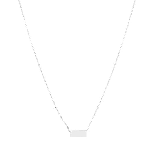 Argento Silver Rectangle Bar Necklace