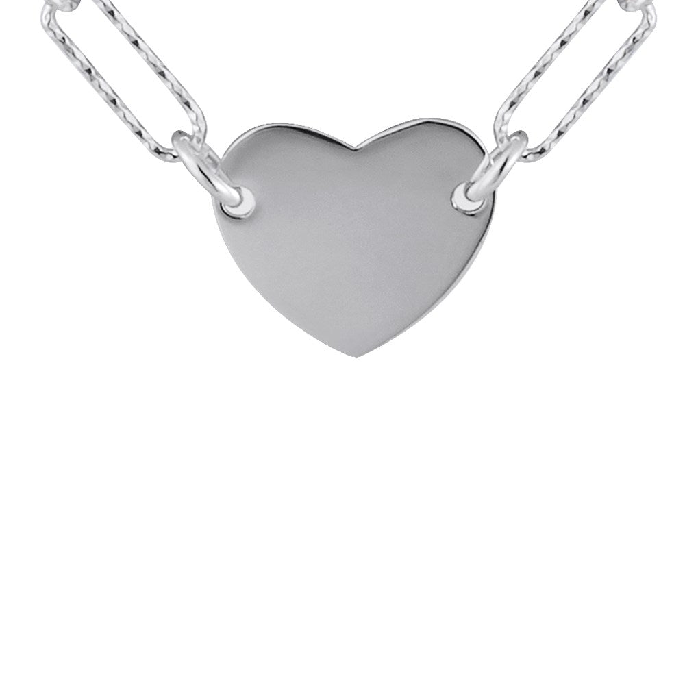 Argento Recycled Silver Heart Chain Necklace