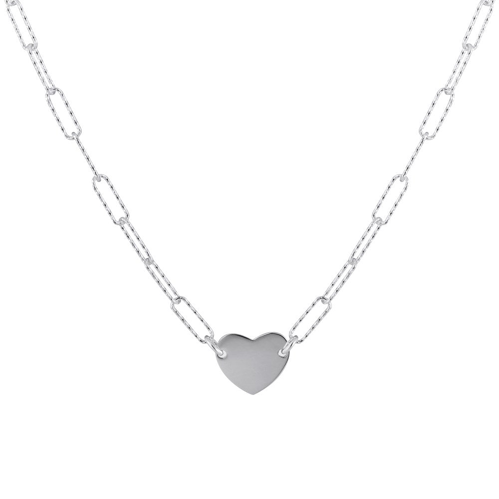 Argento Recycled Silver Heart Chain Necklace