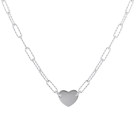 Argento Recycled Silver Heart Chain Necklace