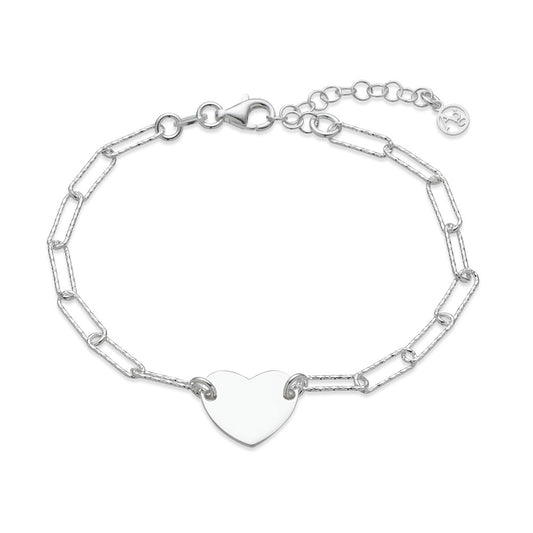 Argento Recycled Silver Heart Chain Bracelet 