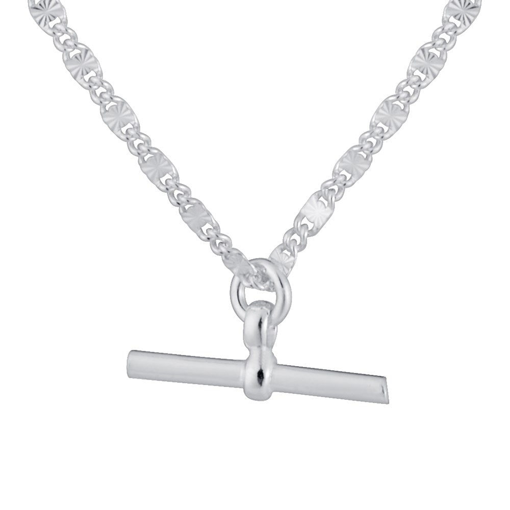 Argento Recycled Silver Sunburst T-Bar Necklace