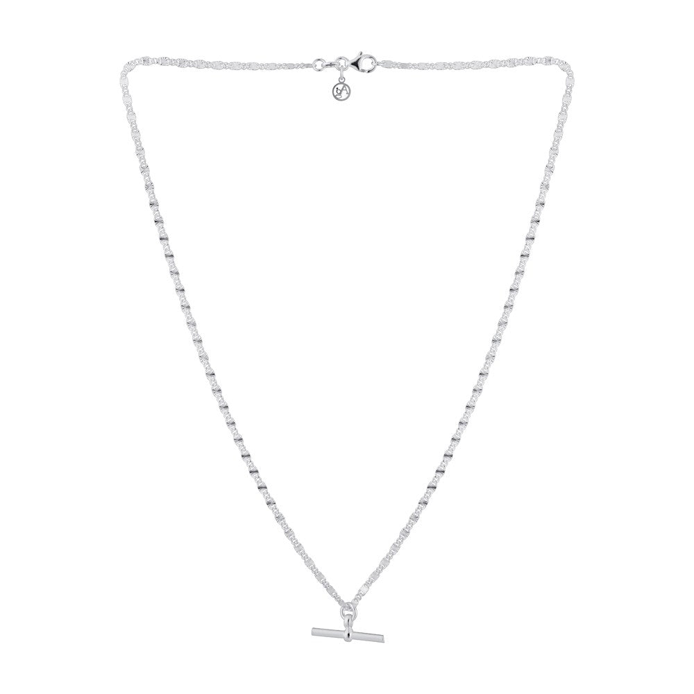 Argento Recycled Silver Sunburst T-Bar Necklace
