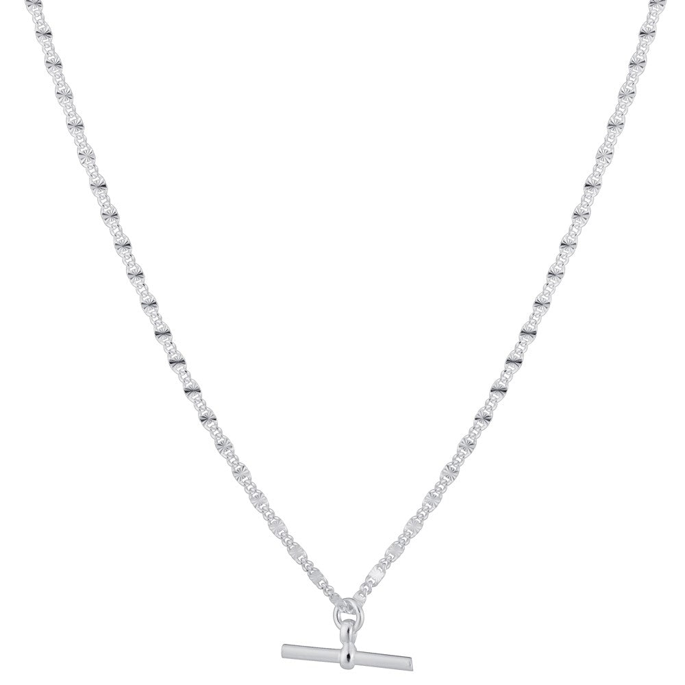 Argento Recycled Silver Sunburst T-Bar Necklace