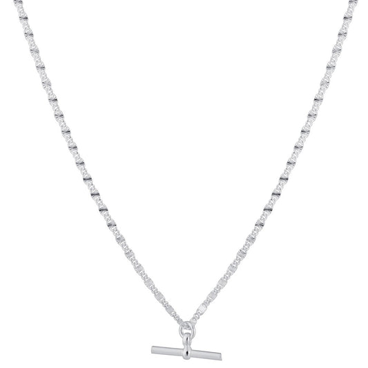 Argento Recycled Silver Sunburst T-Bar Necklace