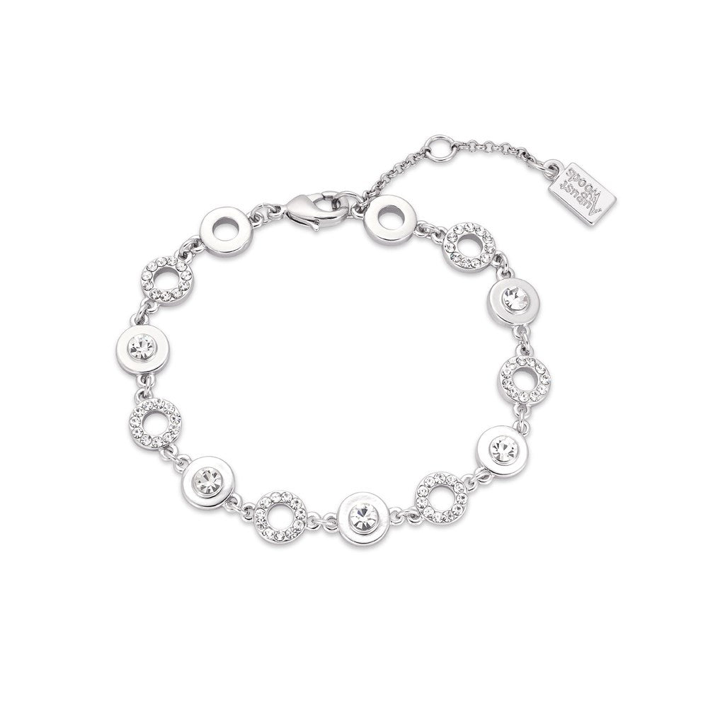 August Woods Silver Link Crystal Circle Bracelet