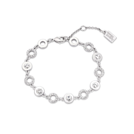 August Woods Silver Link Crystal Circle Bracelet