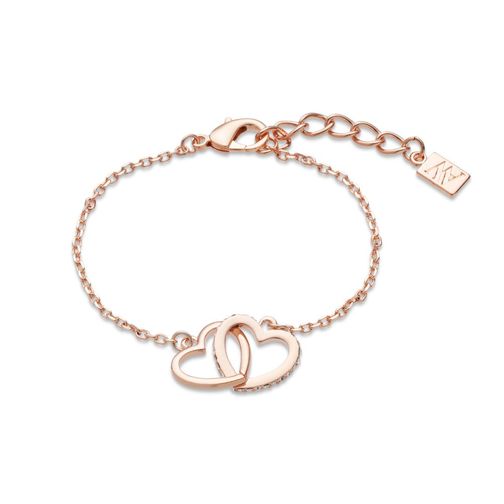 August Woods Rose Gold Heart Link Bracelet 
