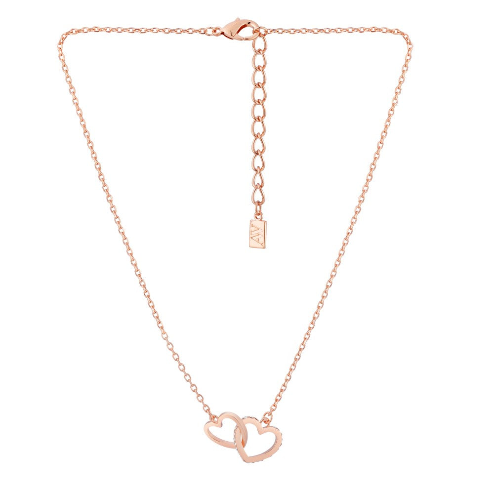 August Woods Rose Gold Heart Link Necklace