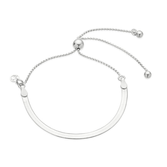 Argento Silver Flat Snake Chain Bracelet