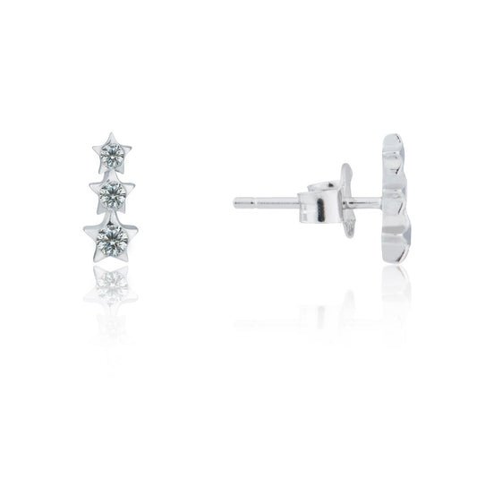 Argento Silver Triple Star Earrings