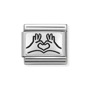 Nomination Silver Heart Hands Charm