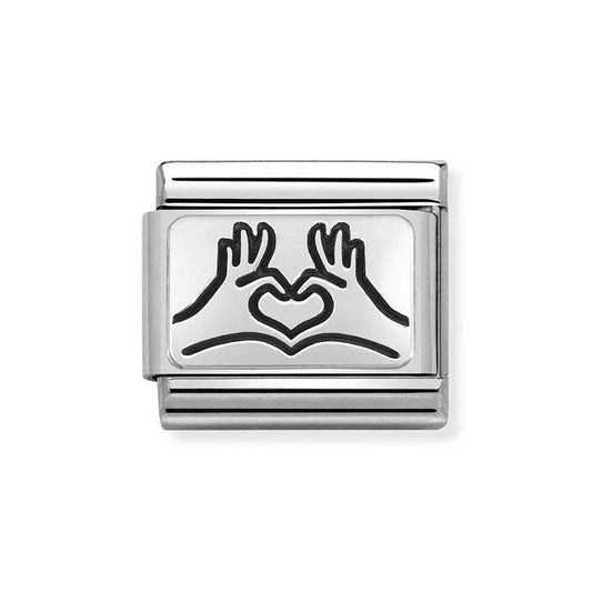 Nomination Silver Heart Hands Charm