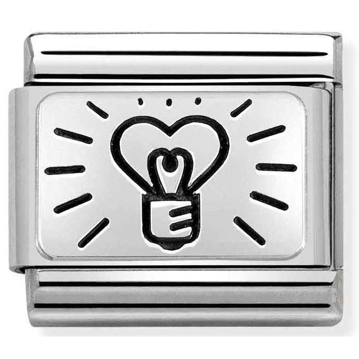 Nomination Silver Lightbulb Heart Charm