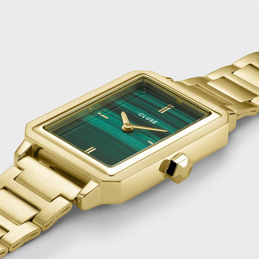 CLUSE Green + Gold Fluette Bracelet Watch