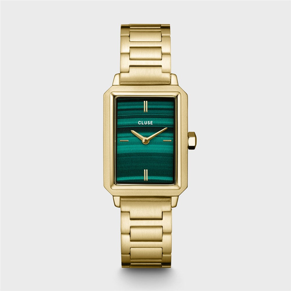 CLUSE Green + Gold Fluette Bracelet Watch