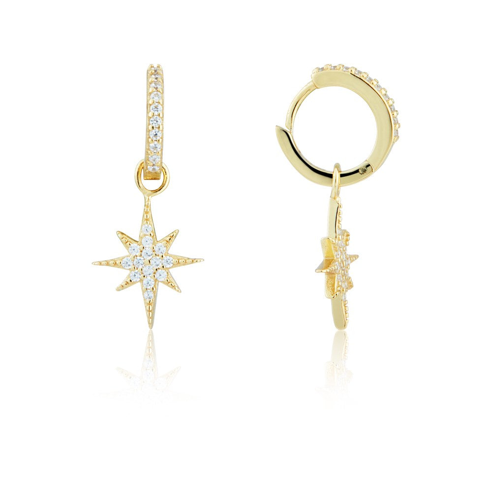 Argento Recycled Gold Midnight Star Drop Earrings