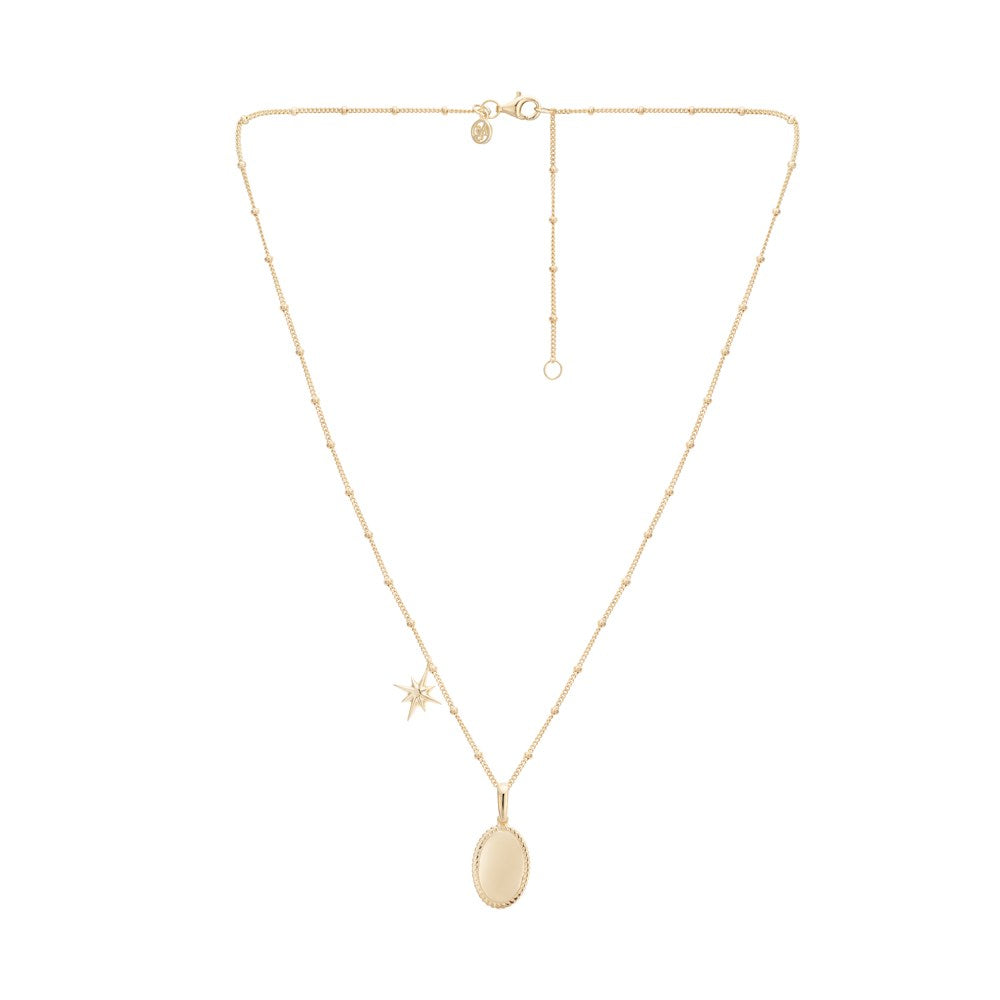 Argento Gold Oval Star Necklace