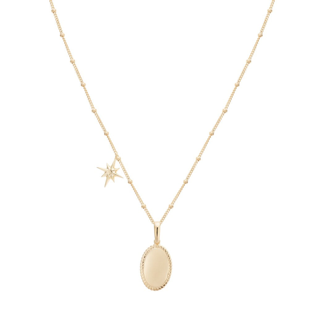 Argento Gold Oval Star Necklace