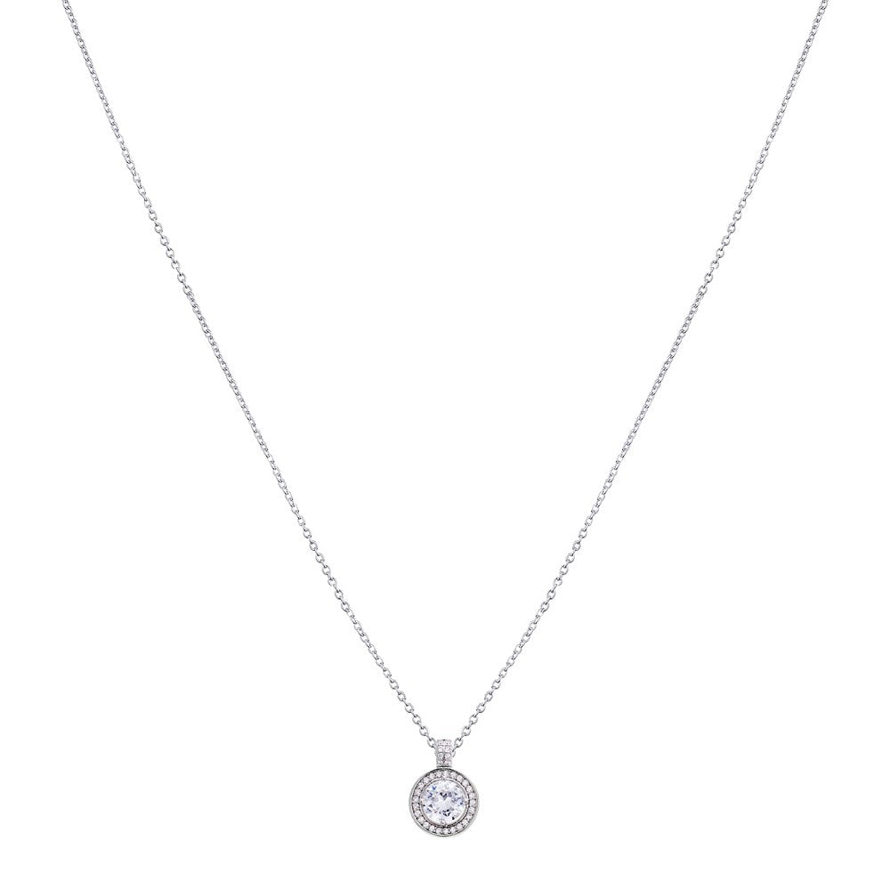 August Woods Silver Crystal Halo Necklace