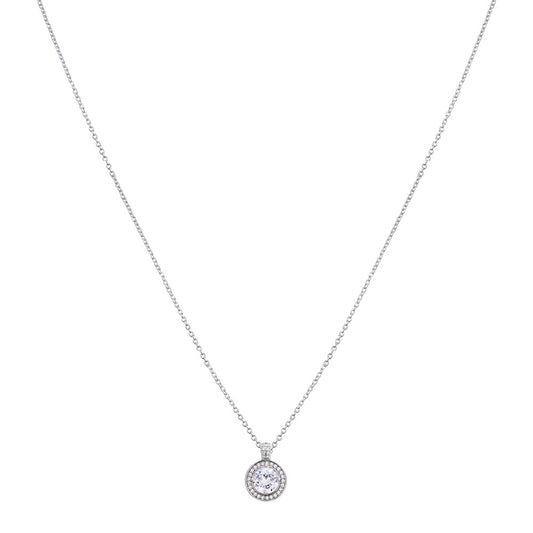 August Woods Silver Crystal Halo Necklace