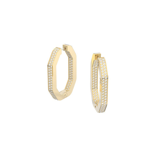 Swarovski Dextera Gold Octagon Hoop Earrings