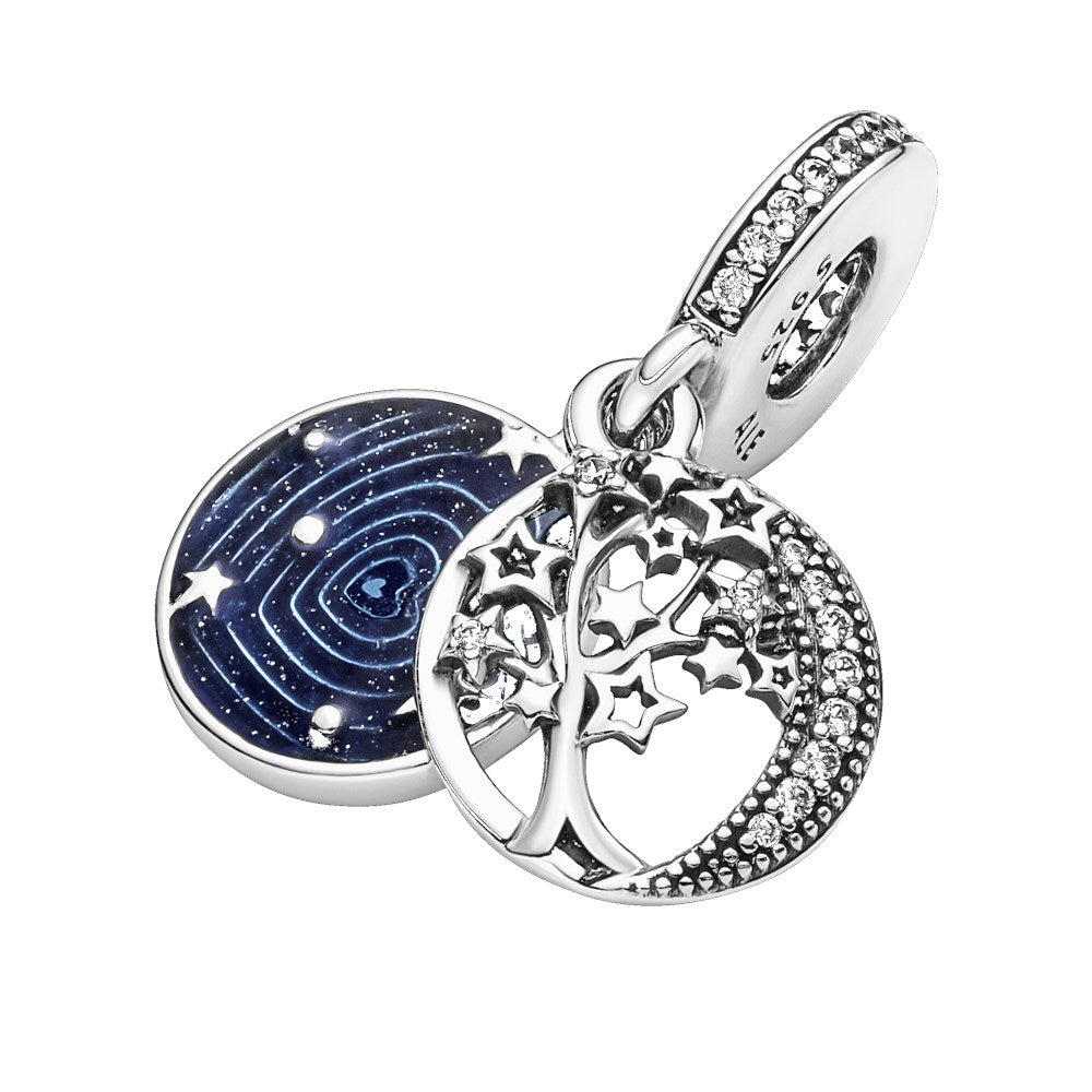 Pandora Double Dangle Tree & Galaxy Moon Charm