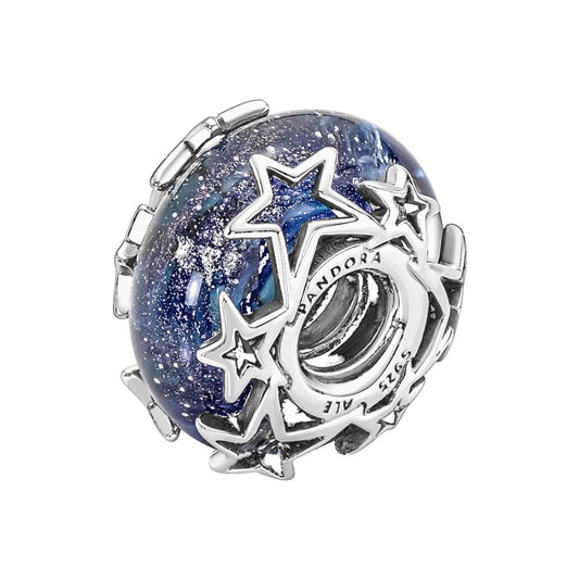 Pandora Galaxy Blue & Star Murano Charm