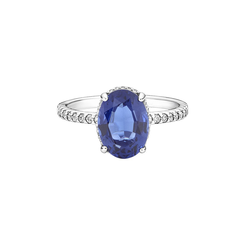 Pandora Sparkling Statement Blue Halo Ring