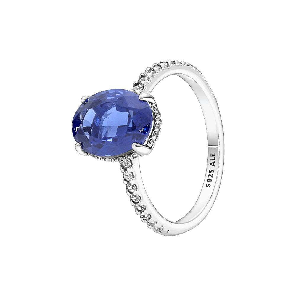 Pandora Sparkling Statement Blue Halo Ring