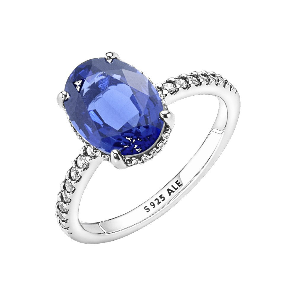 Pandora Sparkling Statement Blue Halo Ring
