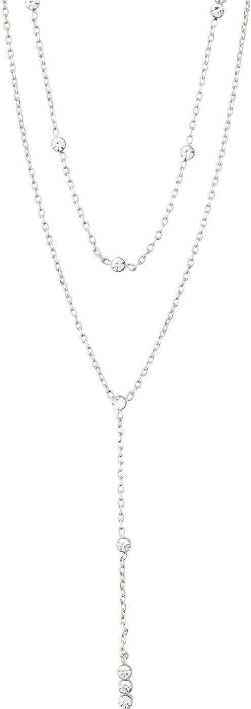 Pilgrim Silver Kamari Cystal Layered Necklace