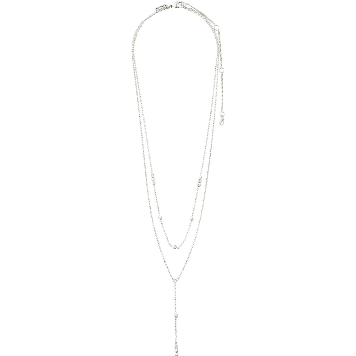 Pilgrim Silver Kamari Cystal Layered Necklace