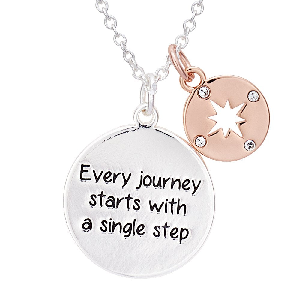 Karma Mixed Metal Journey Disc Necklace