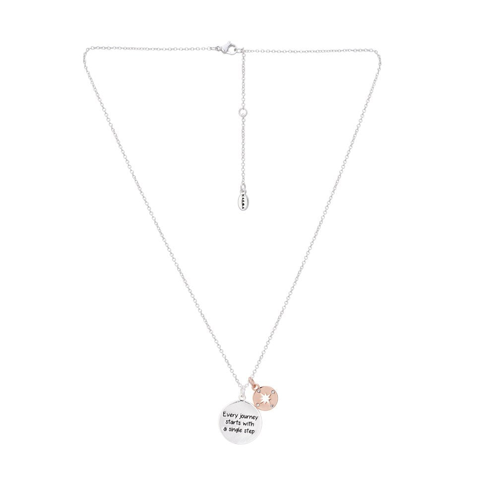 Karma Mixed Metal Journey Disc Necklace